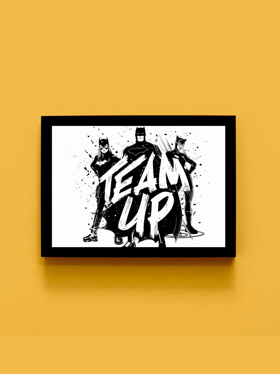 Batman - Team up Film Poster Tablo Siyah Çerçeveli Yüksek Kalite Film Duvar Tablo