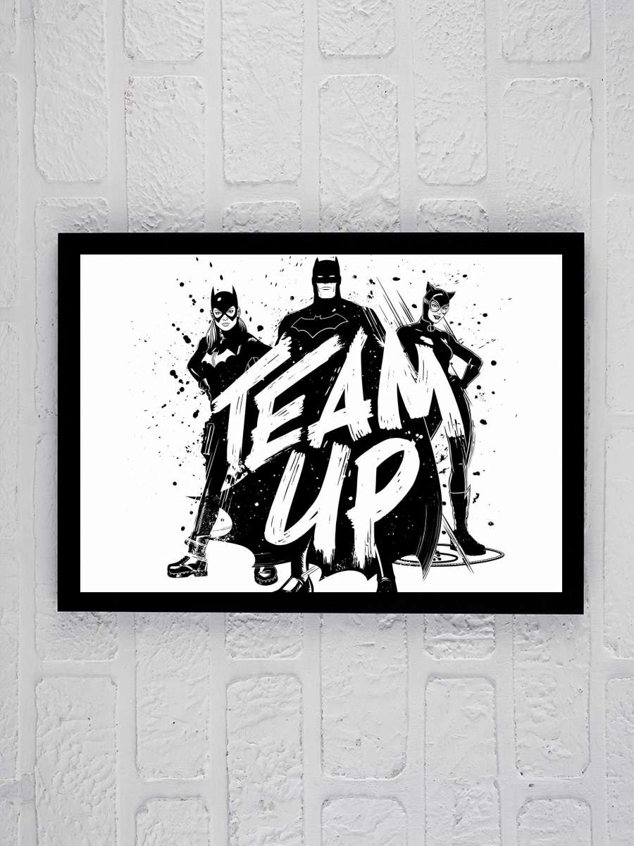 Batman - Team up Film Poster Tablo Siyah Çerçeveli Yüksek Kalite Film Duvar Tablo