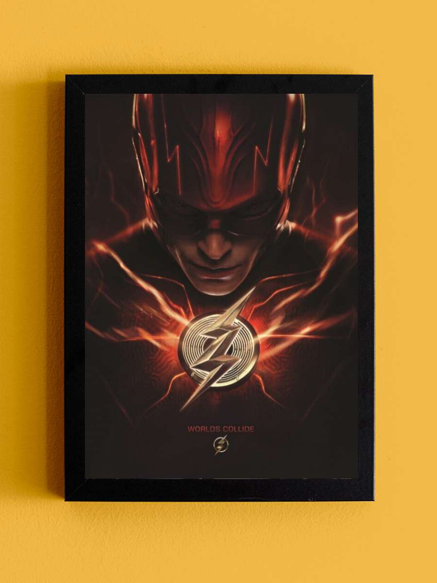 Tha Flash - Logo Film Poster Tablo Siyah Çerçeveli Yüksek Kalite Film Duvar Tablo