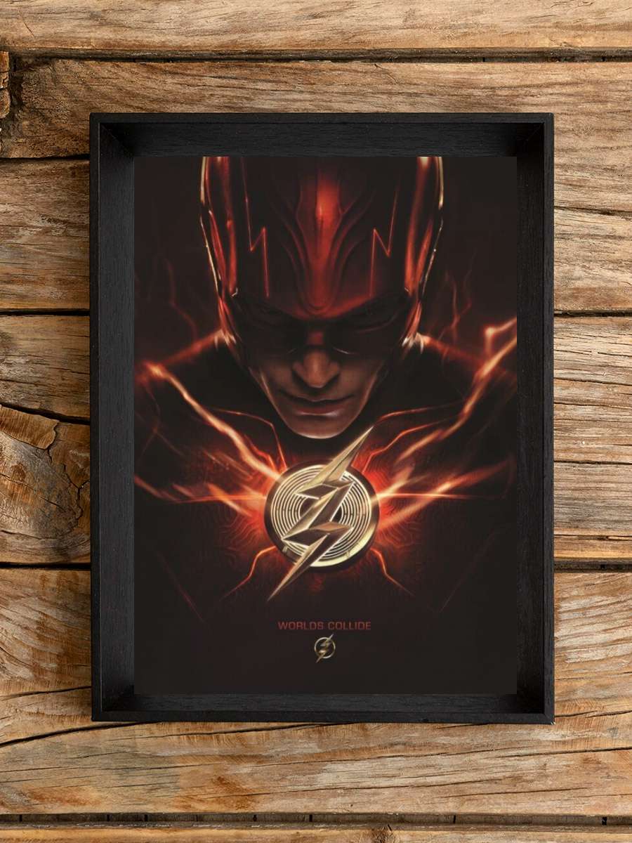 Tha Flash - Logo Film Poster Tablo Siyah Çerçeveli Yüksek Kalite Film Duvar Tablo