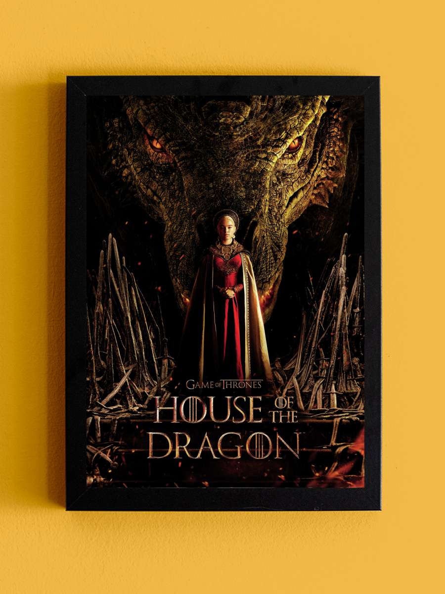 House of the Dragon - Key Art Film Poster Tablo Siyah Çerçeveli Yüksek Kalite Film Duvar Tablo