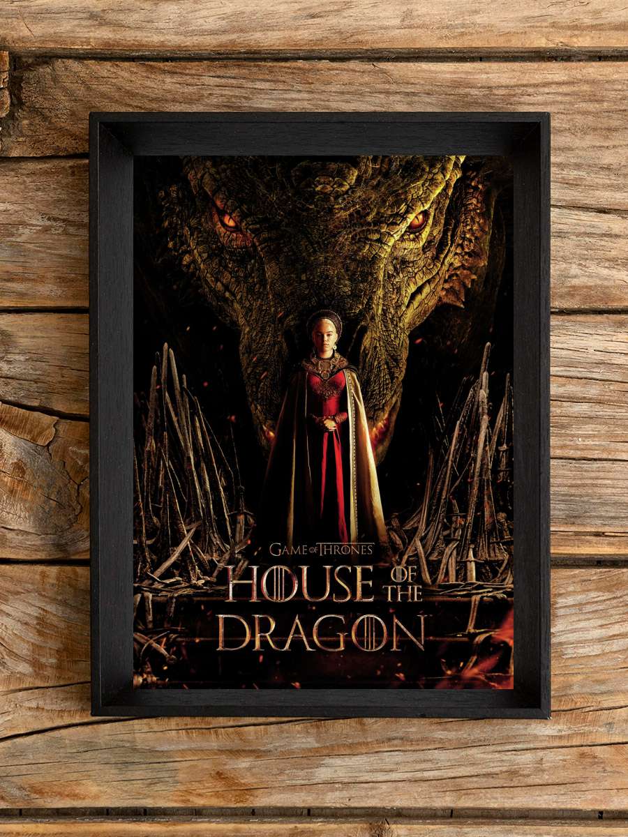 House of the Dragon - Key Art Film Poster Tablo Siyah Çerçeveli Yüksek Kalite Film Duvar Tablo