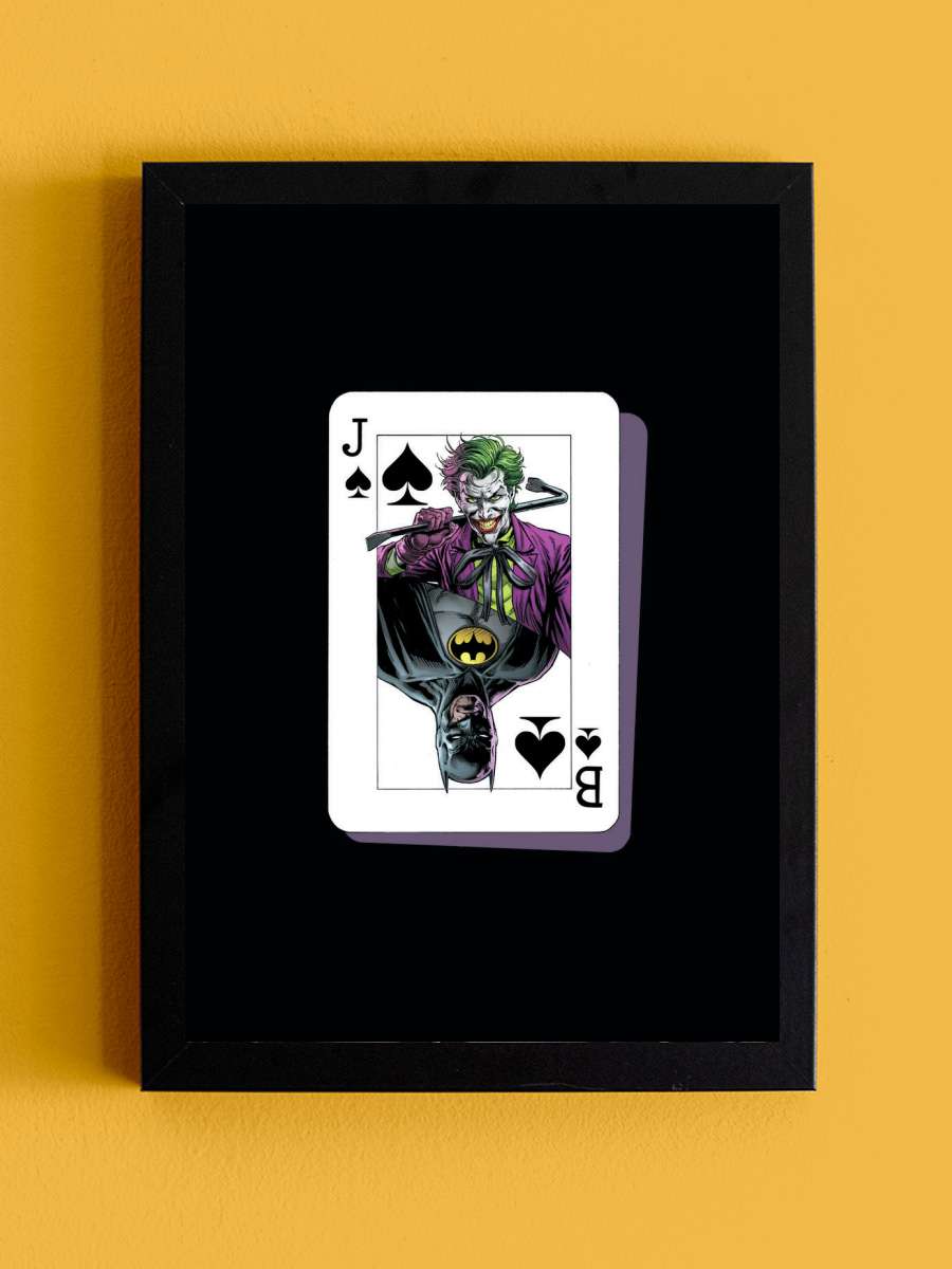 Joker vs Batman card Film Poster Tablo Siyah Çerçeveli Yüksek Kalite Film Duvar Tablo