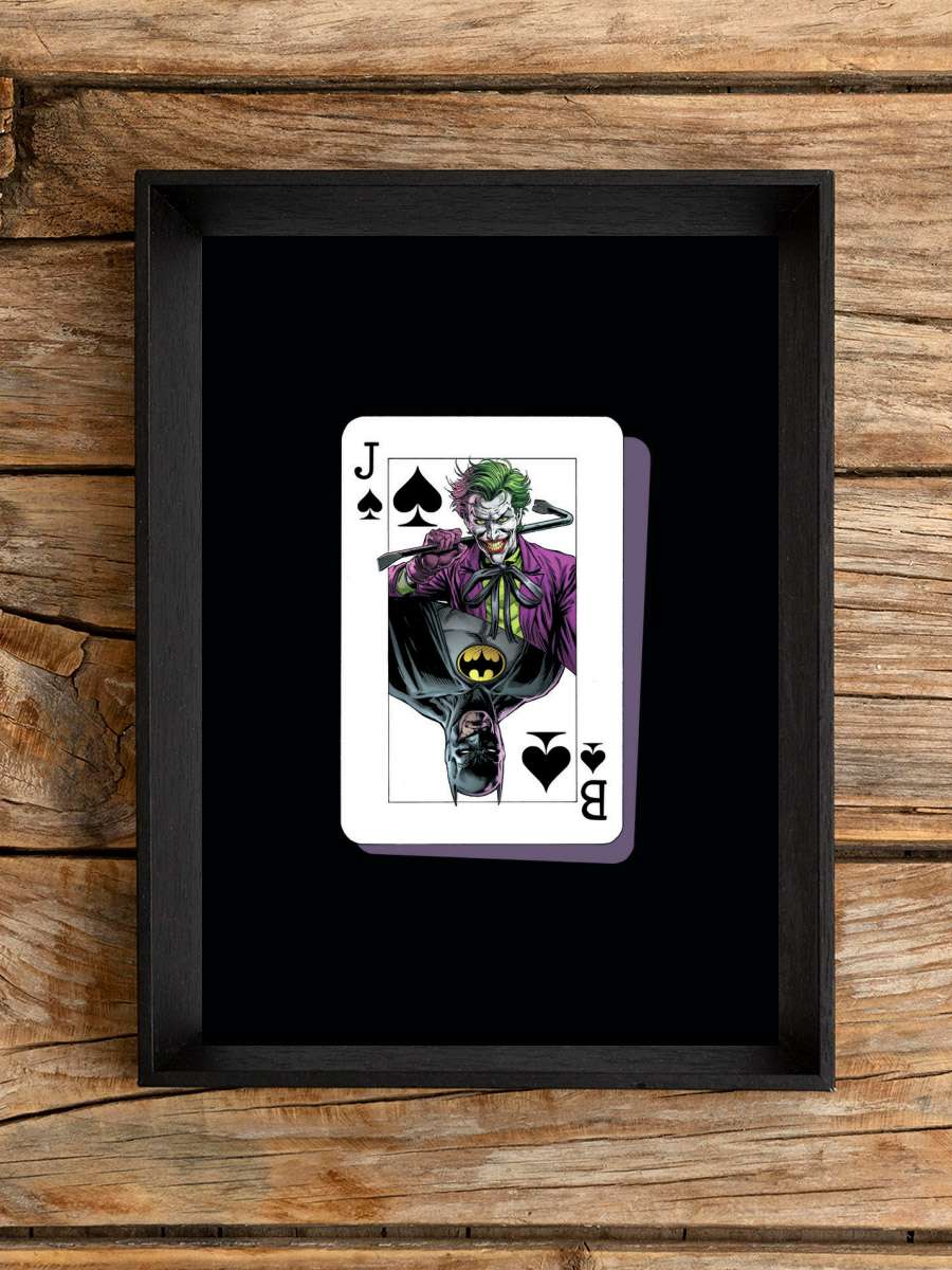 Joker vs Batman card Film Poster Tablo Siyah Çerçeveli Yüksek Kalite Film Duvar Tablo