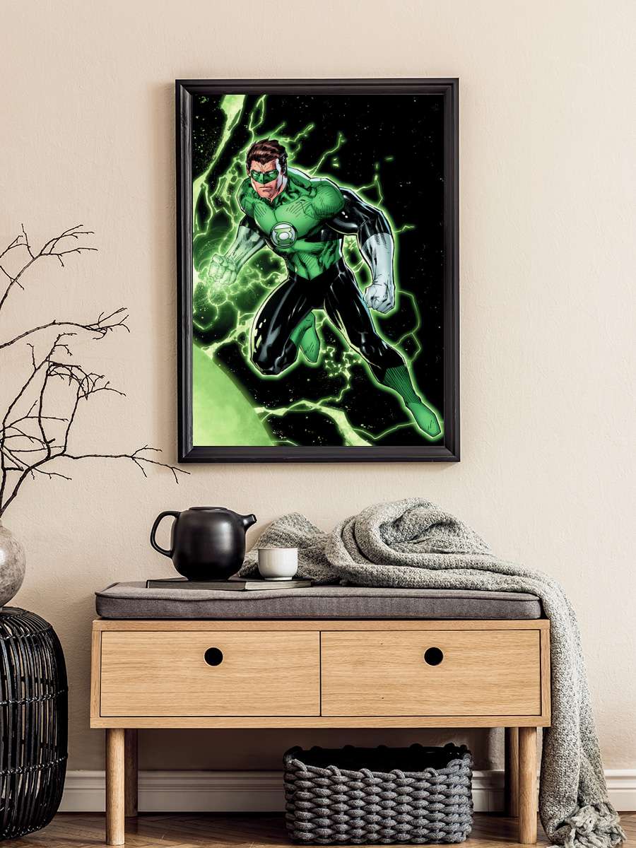 Green Lantern - Emerald Knights  Film Poster Tablo Siyah Çerçeveli Yüksek Kalite Film Duvar Tablo