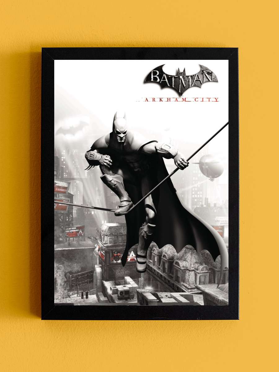 Batman Arkham City Film Poster Tablo Siyah Çerçeveli Yüksek Kalite Film Duvar Tablo