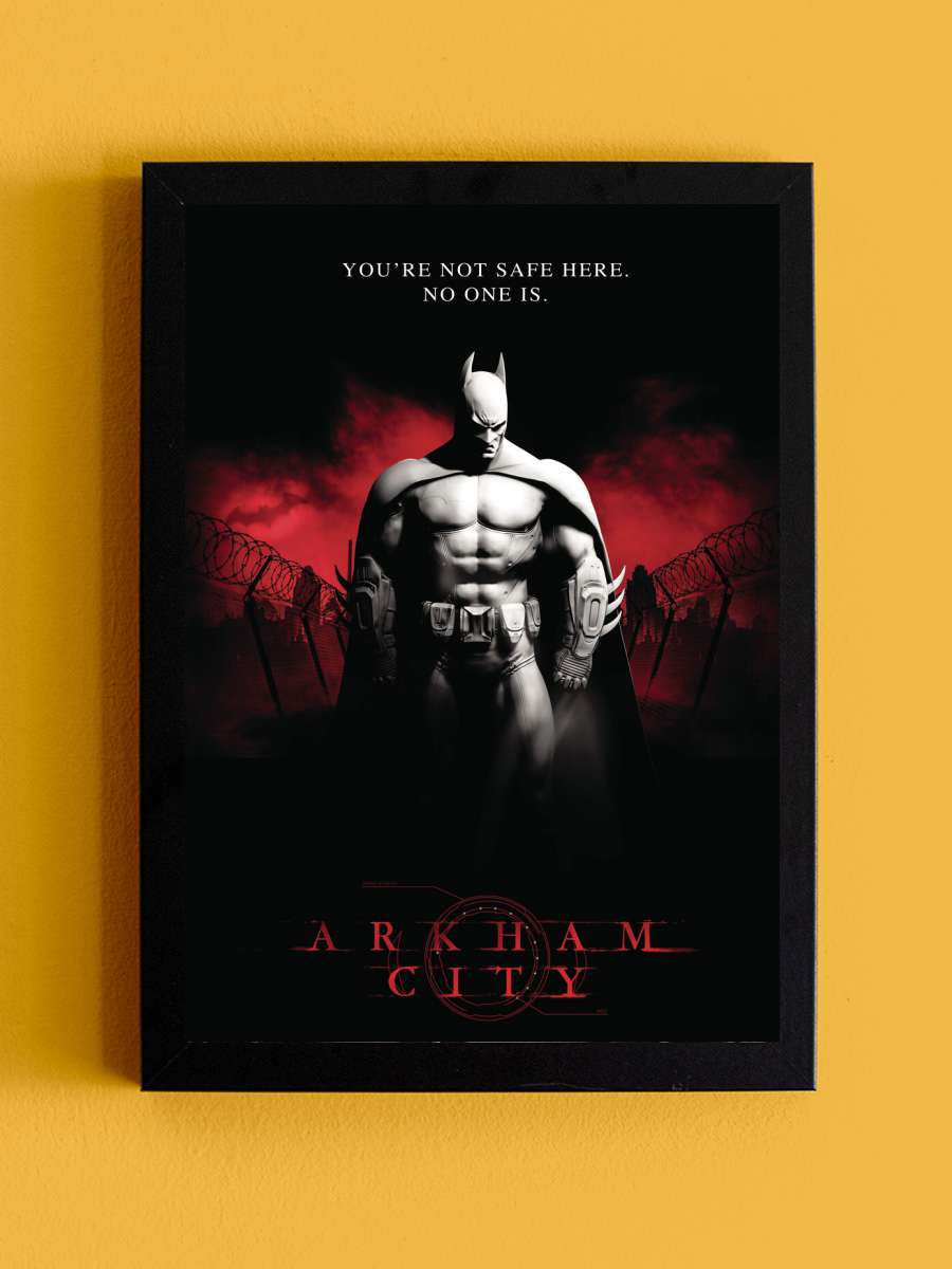 Batman Arkham City Film Poster Tablo Siyah Çerçeveli Yüksek Kalite Film Duvar Tablo