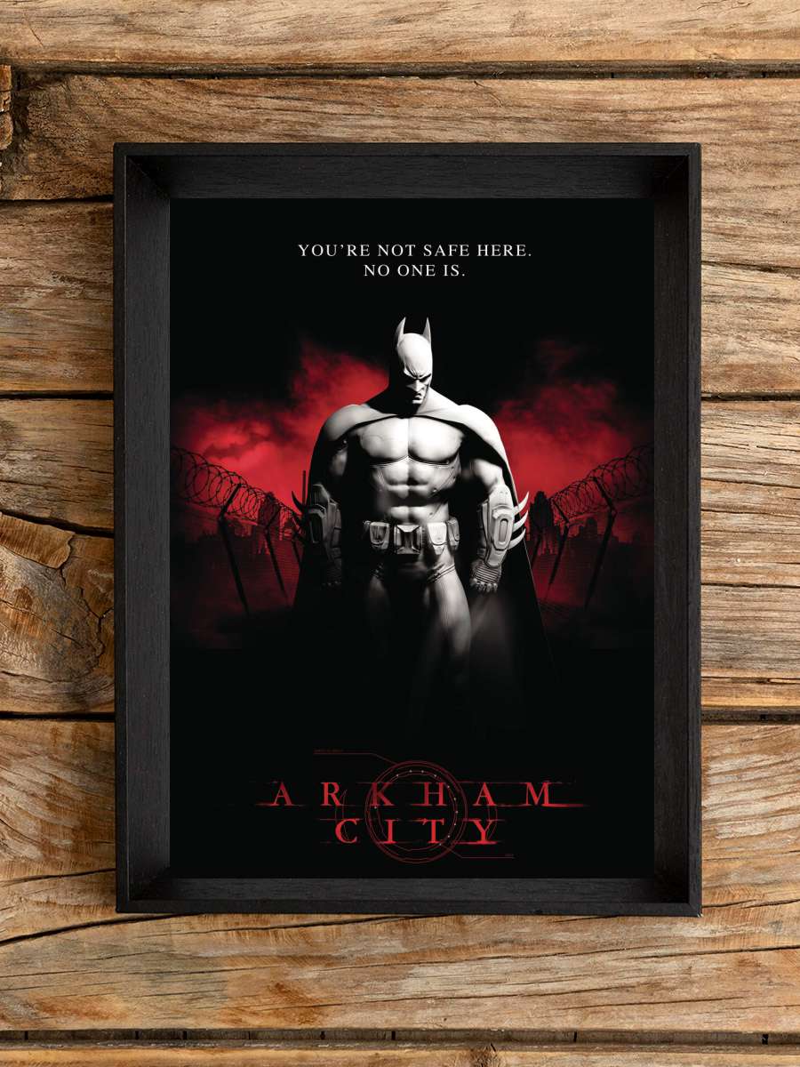 Batman Arkham City Film Poster Tablo Siyah Çerçeveli Yüksek Kalite Film Duvar Tablo