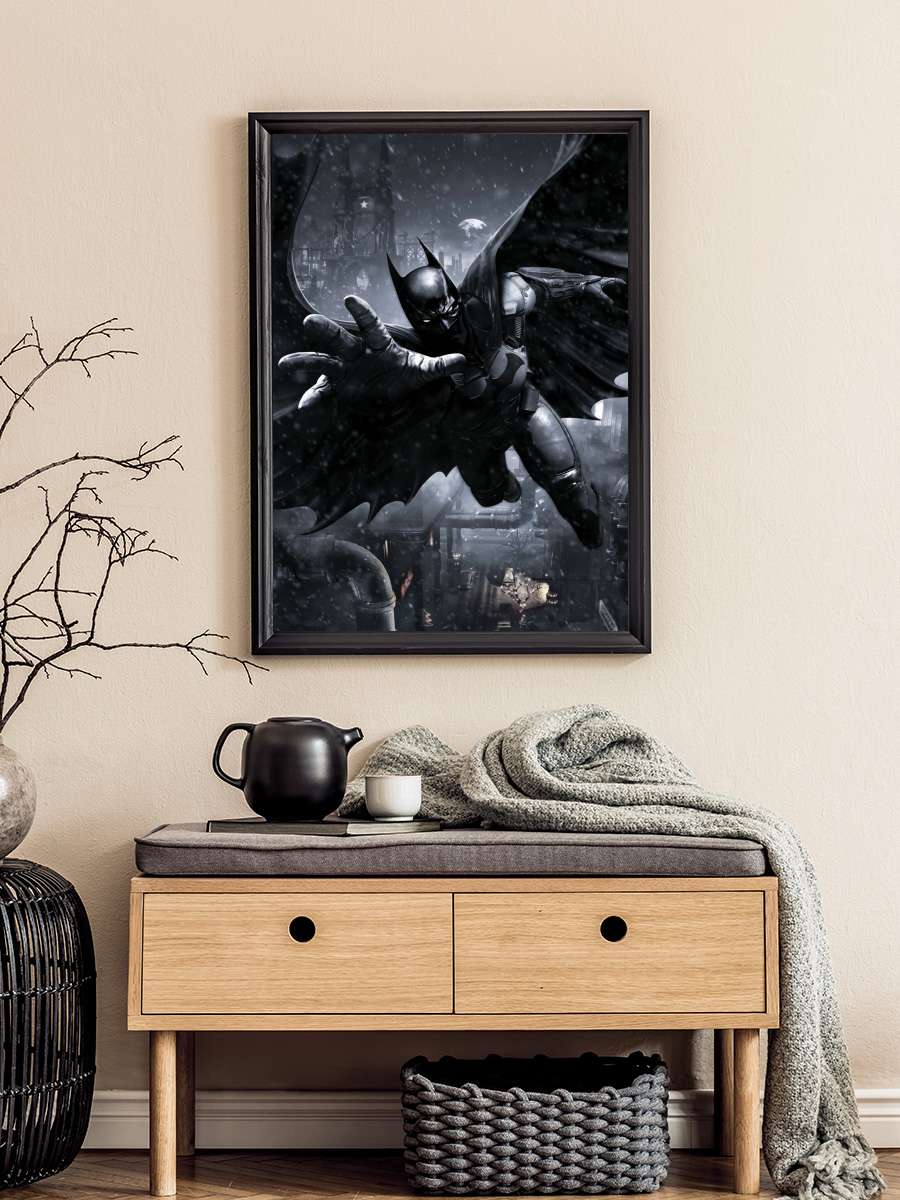 Batman Arkham Origins Film Poster Tablo Siyah Çerçeveli Yüksek Kalite Film Duvar Tablo