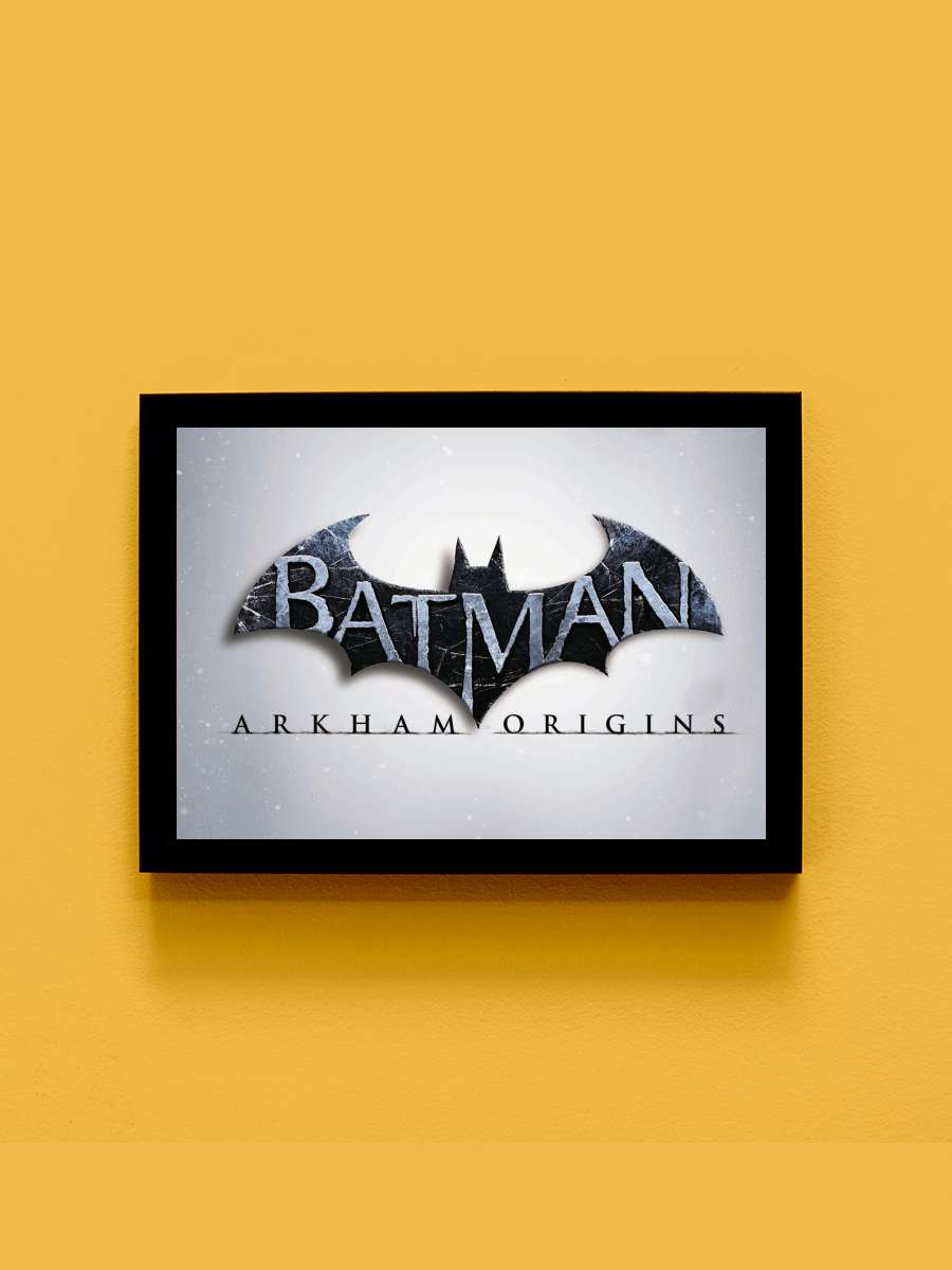 Batman Arkham Origins - Logo Film Poster Tablo Siyah Çerçeveli Yüksek Kalite Film Duvar Tablo