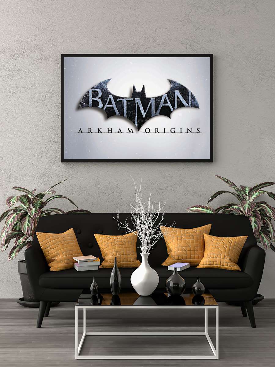 Batman Arkham Origins - Logo Film Poster Tablo Siyah Çerçeveli Yüksek Kalite Film Duvar Tablo