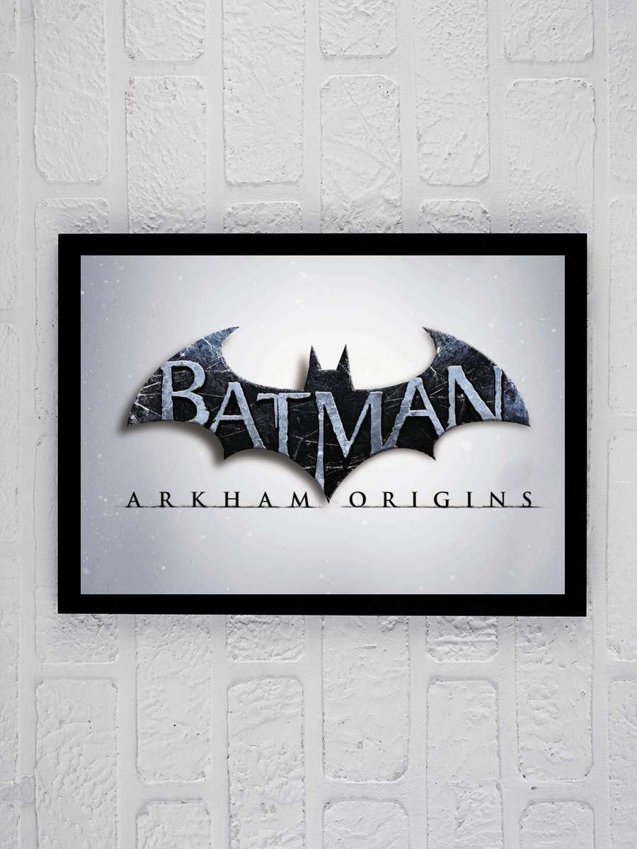 Batman Arkham Origins - Logo Film Poster Tablo Siyah Çerçeveli Yüksek Kalite Film Duvar Tablo