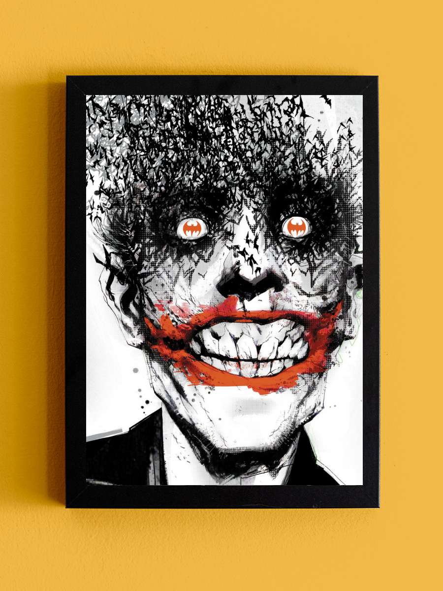 Joker and Bats Film Poster Tablo Siyah Çerçeveli Yüksek Kalite Film Duvar Tablo