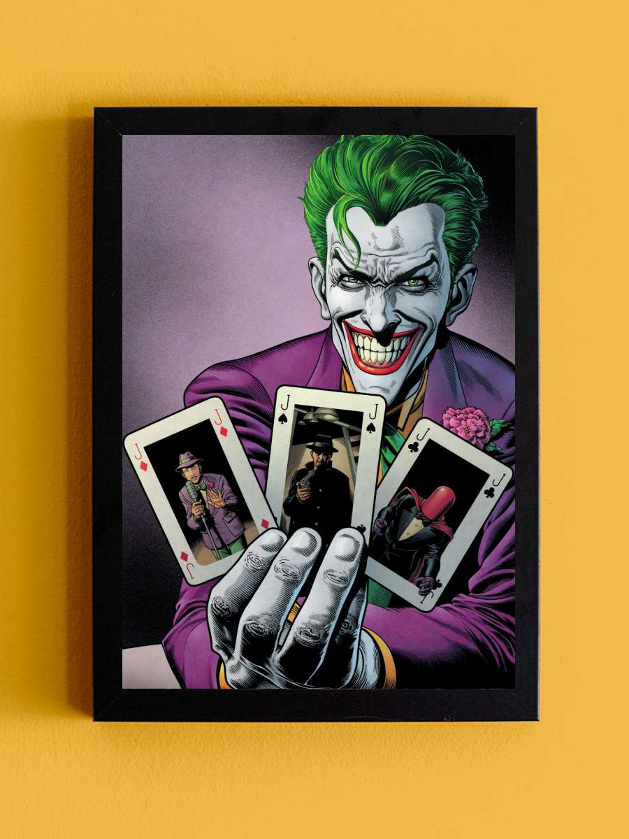 Joker - Cards Film Poster Tablo Siyah Çerçeveli Yüksek Kalite Film Duvar Tablo