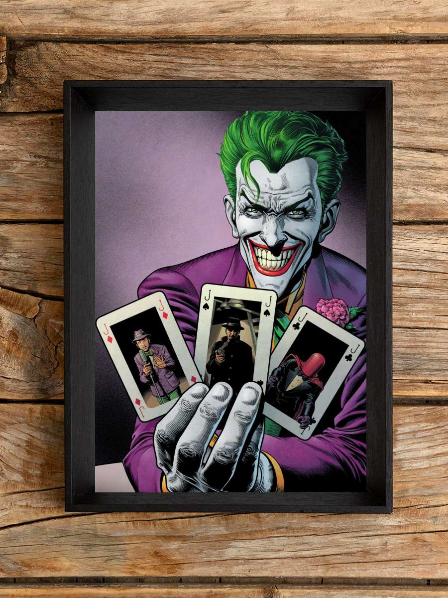 Joker - Cards Film Poster Tablo Siyah Çerçeveli Yüksek Kalite Film Duvar Tablo