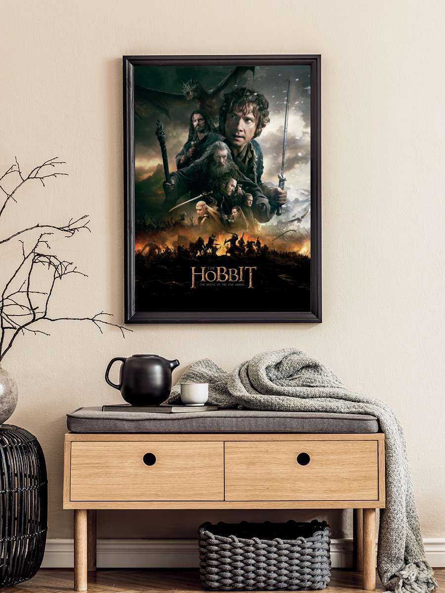 The Hobbit - Battle of the… the Five Armies Film Poster Tablo Siyah Çerçeveli Yüksek Kalite Film Duvar Tablo