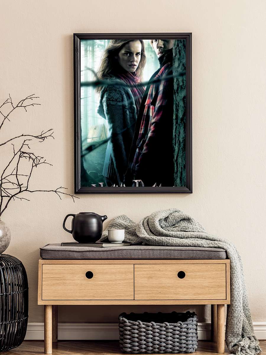 Harry Potter - Deathly Hallows Film Poster Tablo Siyah Çerçeveli Yüksek Kalite Film Duvar Tablo