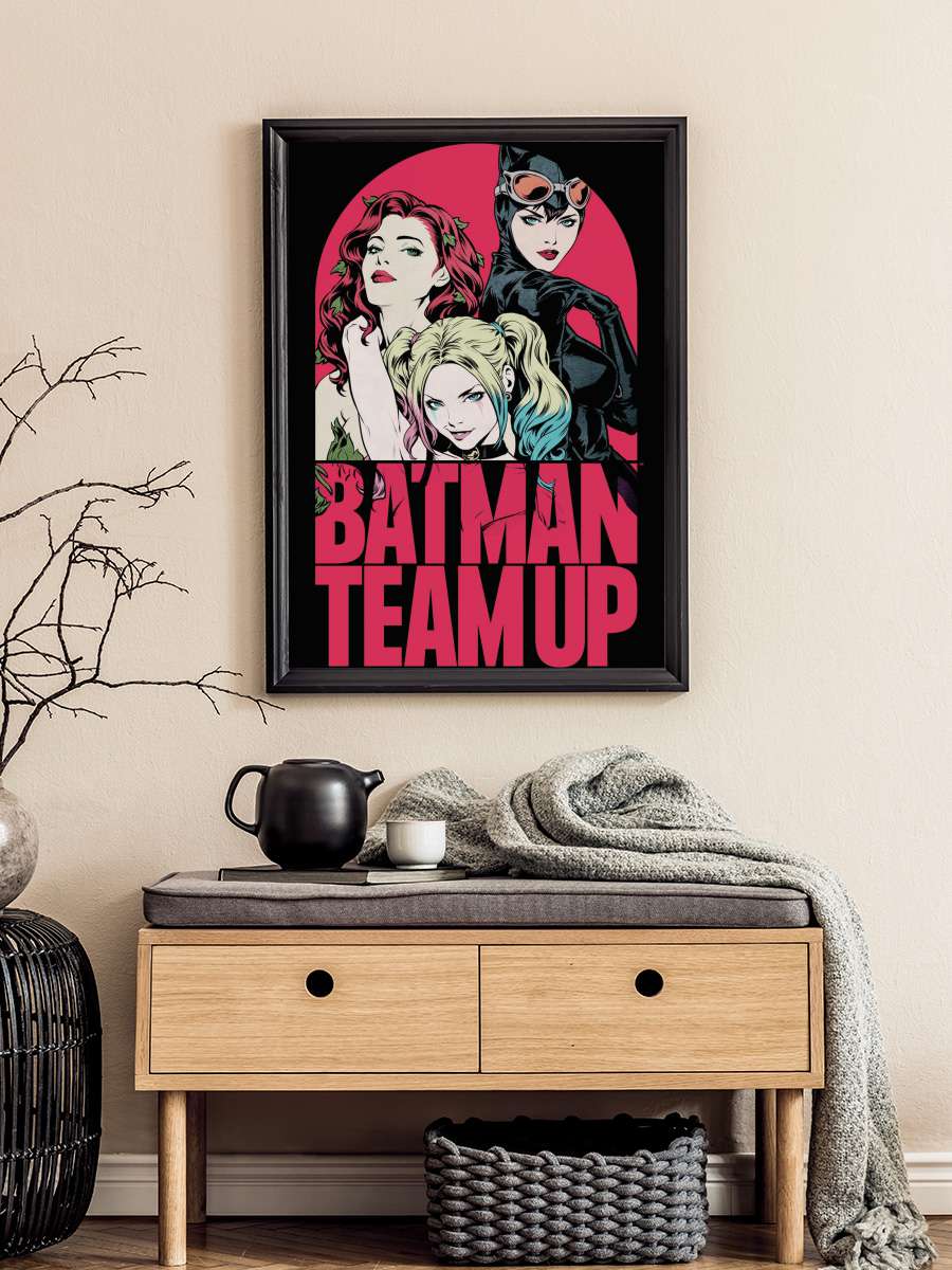 Batman - Team Up Film Poster Tablo Siyah Çerçeveli Yüksek Kalite Film Duvar Tablo