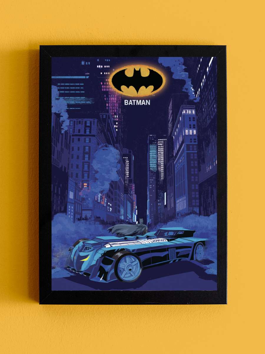 Batman - Night Batmobil Film Poster Tablo Siyah Çerçeveli Yüksek Kalite Film Duvar Tablo