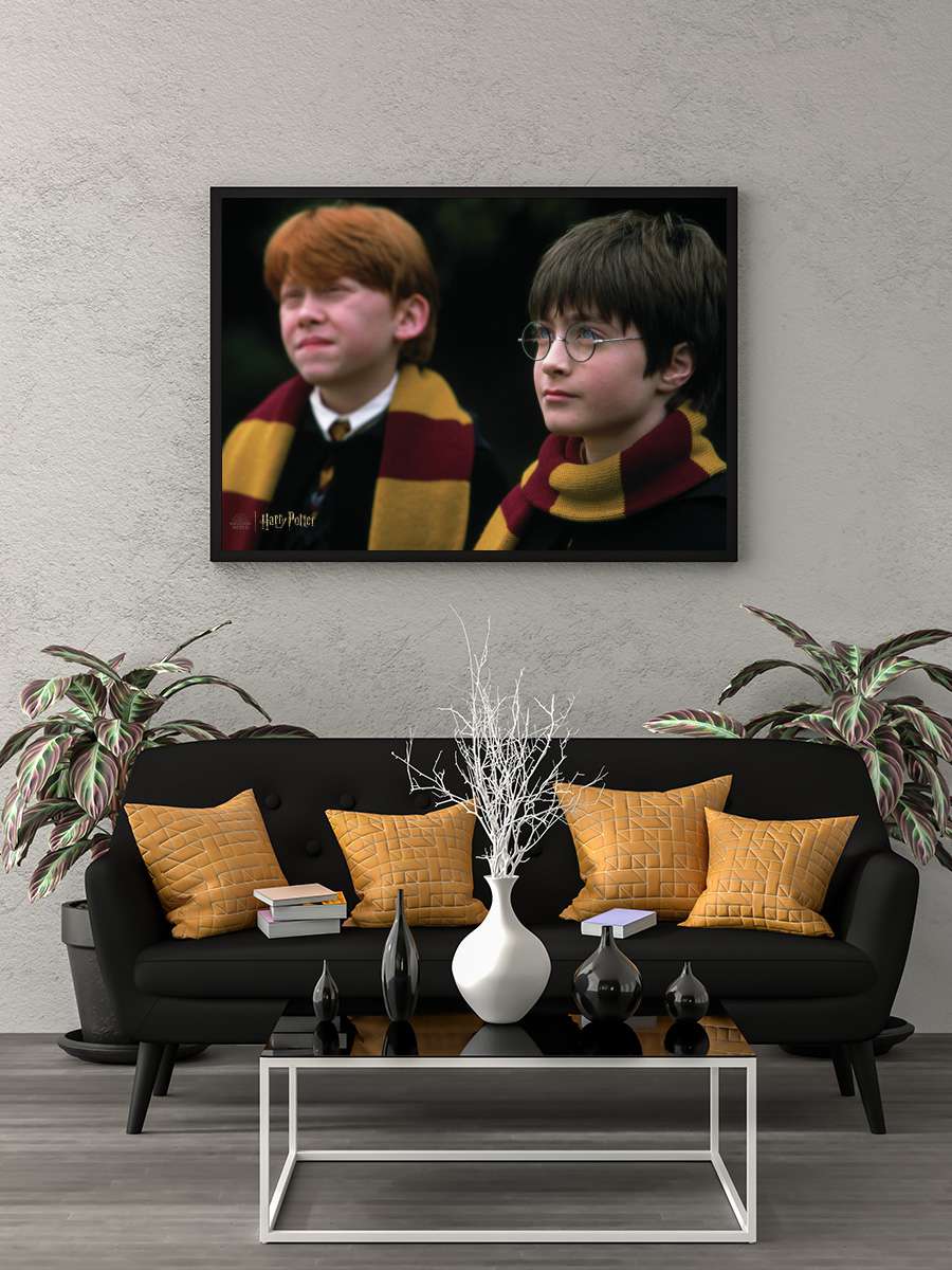 Harry Potter and Ron Weasley Film Poster Tablo Siyah Çerçeveli Yüksek Kalite Film Duvar Tablo