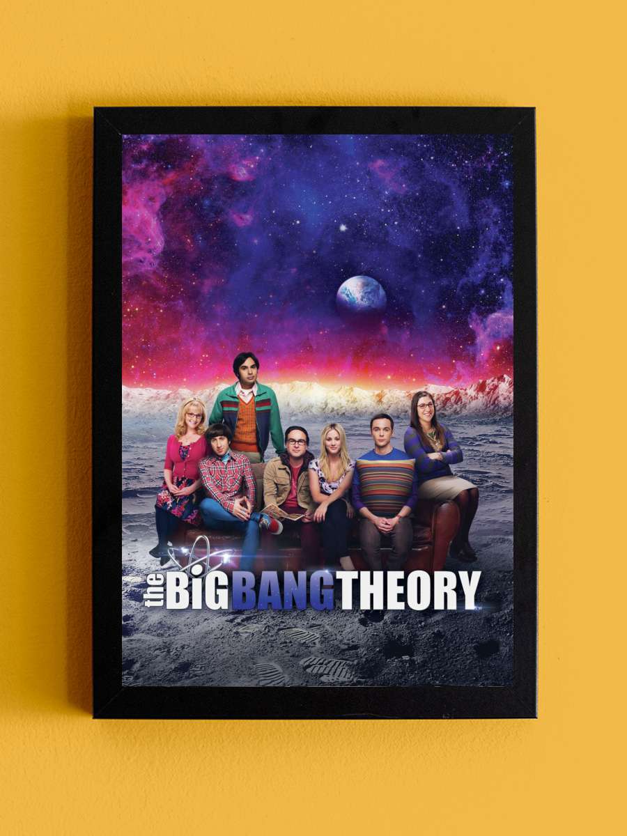 The Big Bang Theory - On the… the Moon Film Poster Tablo Siyah Çerçeveli Yüksek Kalite Film Duvar Tablo