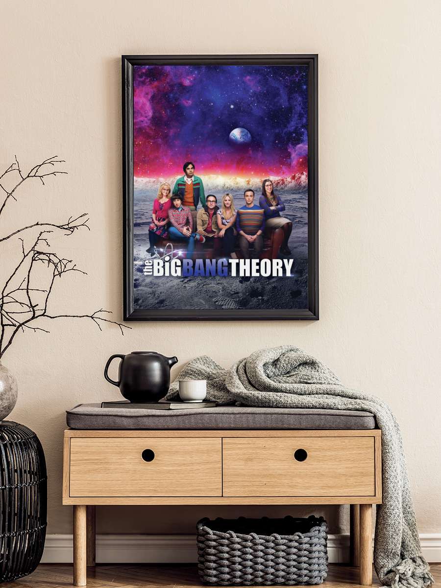 The Big Bang Theory - On the… the Moon Film Poster Tablo Siyah Çerçeveli Yüksek Kalite Film Duvar Tablo