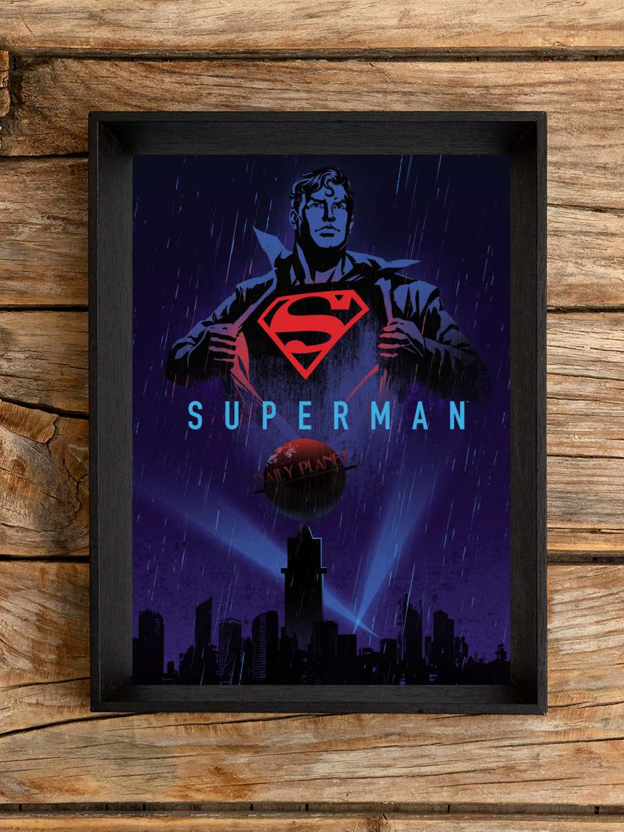 Superman - Daily Planet Film Poster Tablo Siyah Çerçeveli Yüksek Kalite Film Duvar Tablo