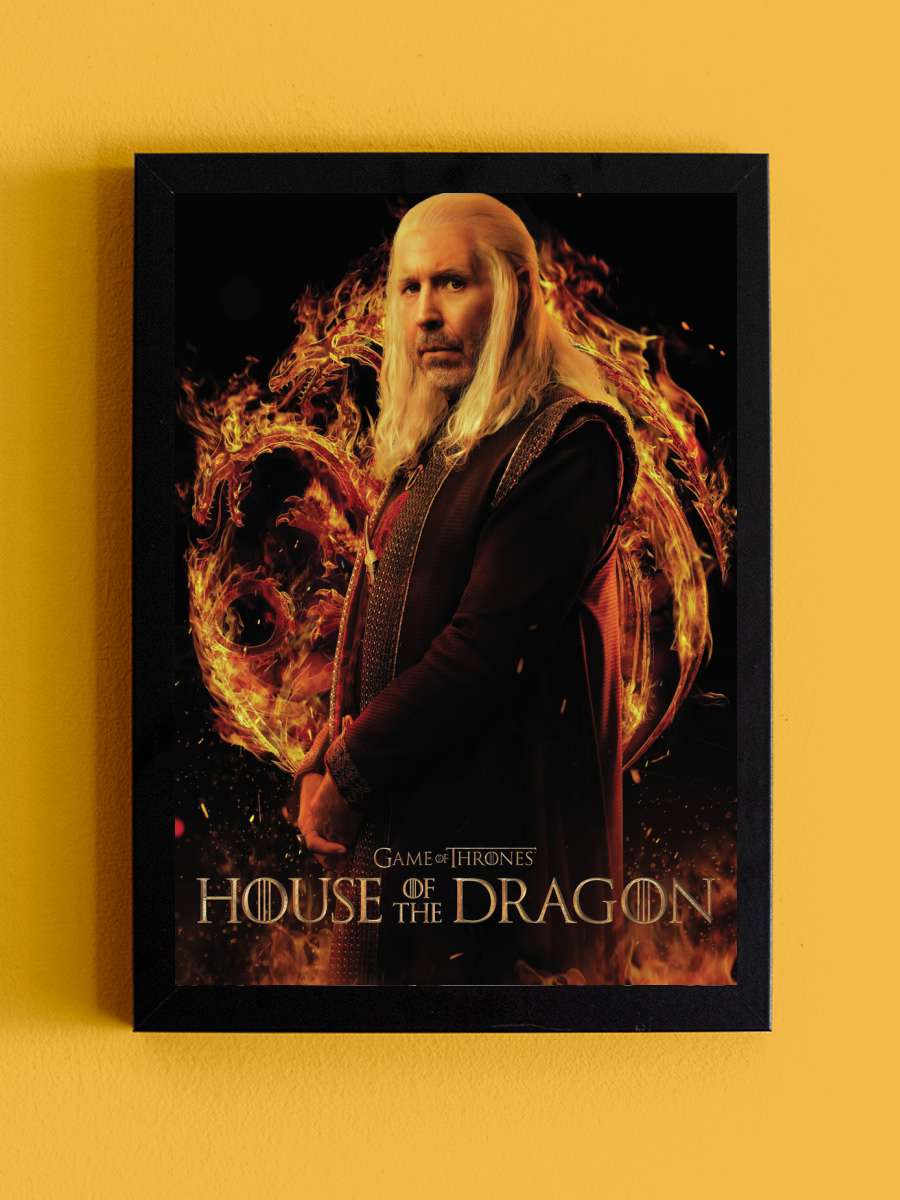 House of Dragon - Viserys… Viserys Targaryen Film Poster Tablo Siyah Çerçeveli Yüksek Kalite Film Duvar Tablo