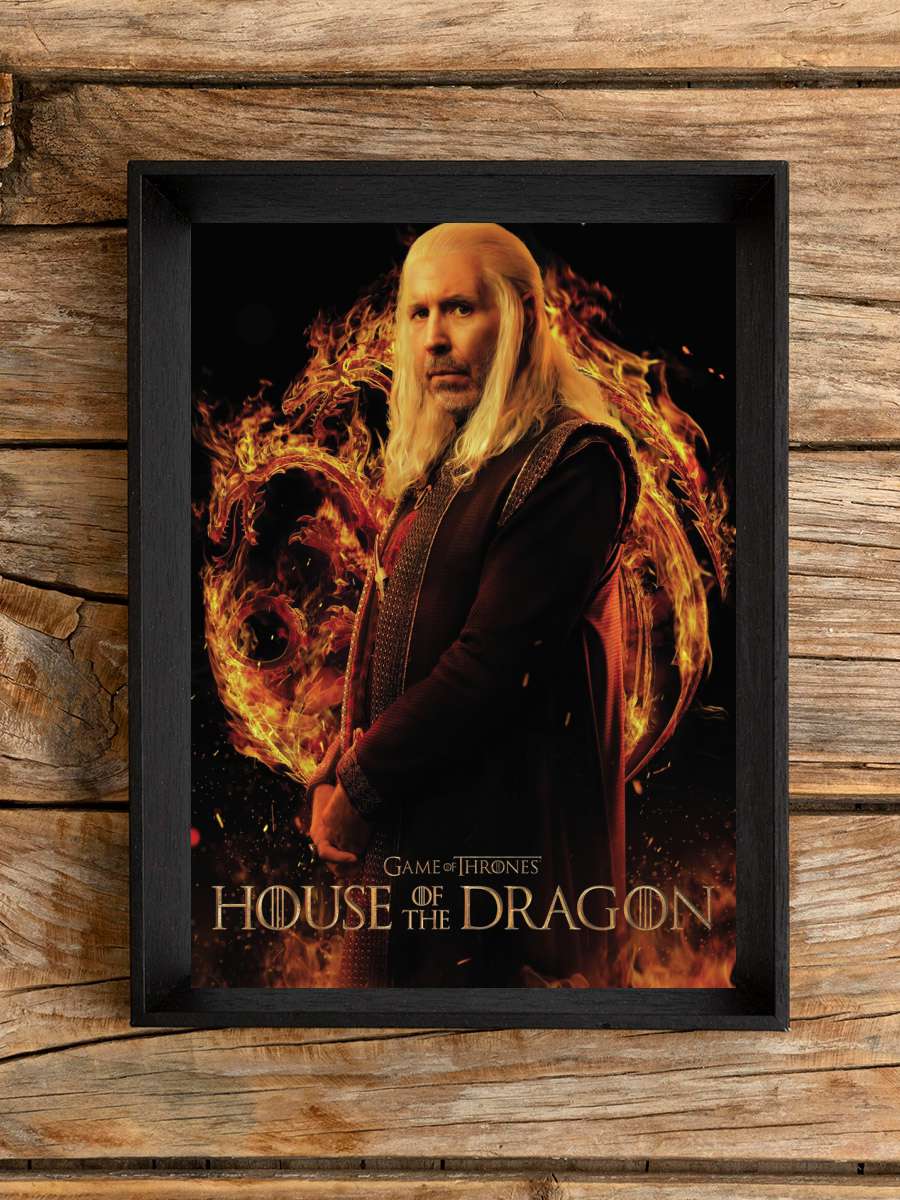 House of Dragon - Viserys… Viserys Targaryen Film Poster Tablo Siyah Çerçeveli Yüksek Kalite Film Duvar Tablo