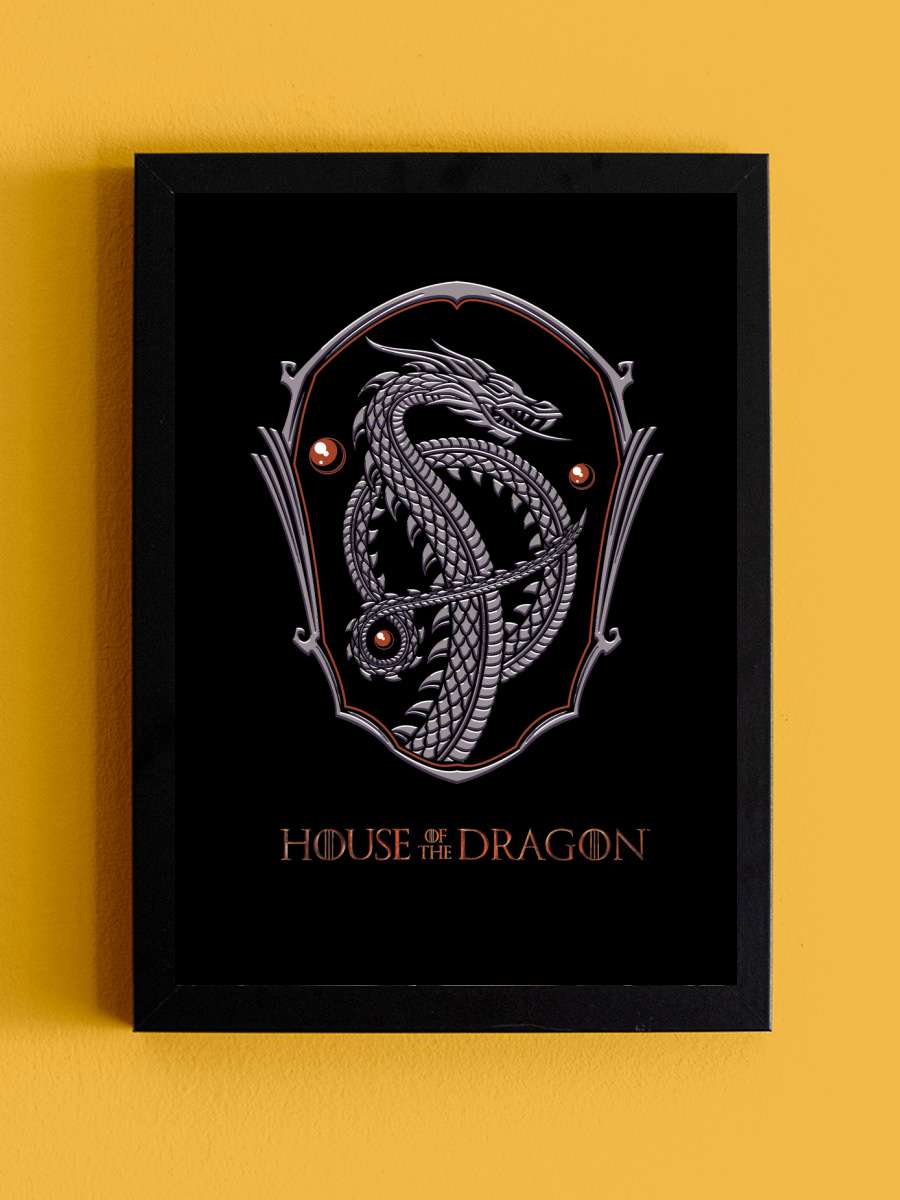 House of Dragon - Shield Film Poster Tablo Siyah Çerçeveli Yüksek Kalite Film Duvar Tablo