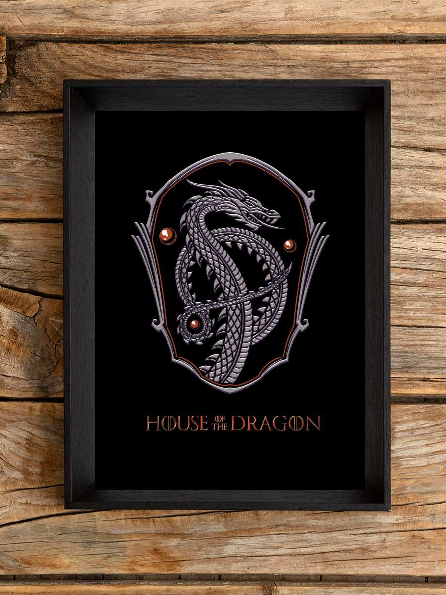 House of Dragon - Shield Film Poster Tablo Siyah Çerçeveli Yüksek Kalite Film Duvar Tablo