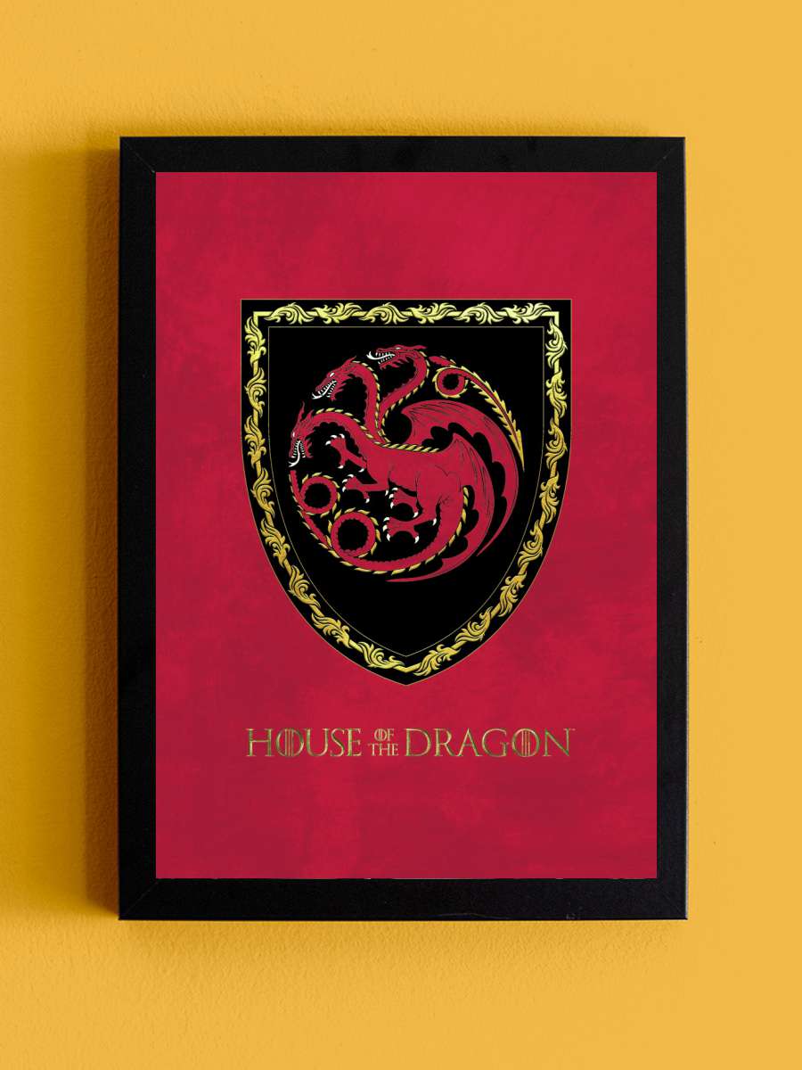 House of Dragon - Targaryen… Targaryen Shield Film Poster Tablo Siyah Çerçeveli Yüksek Kalite Film Duvar Tablo