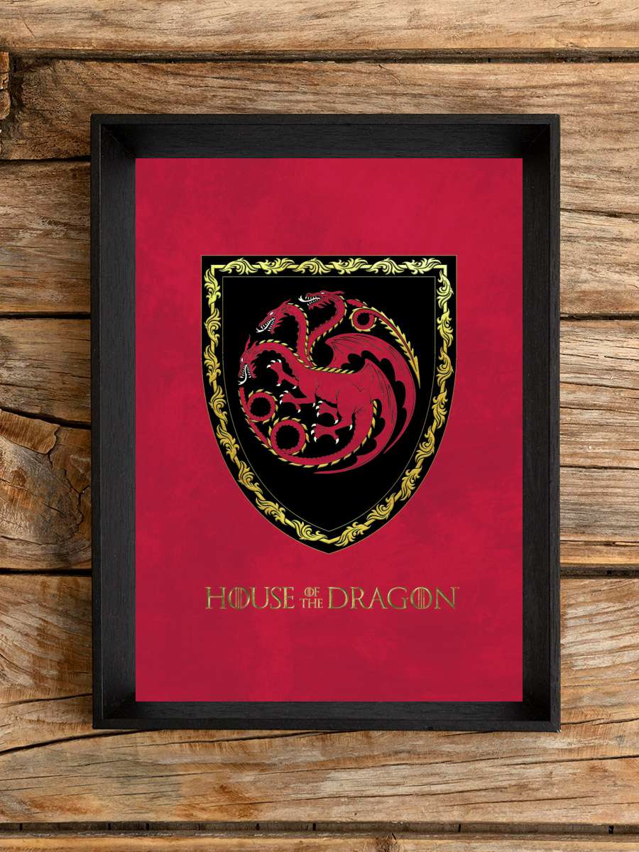 House of Dragon - Targaryen… Targaryen Shield Film Poster Tablo Siyah Çerçeveli Yüksek Kalite Film Duvar Tablo