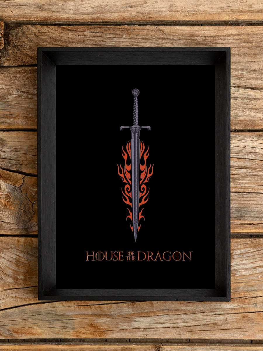 House of Dragon - Fire Sword Film Poster Tablo Siyah Çerçeveli Yüksek Kalite Film Duvar Tablo