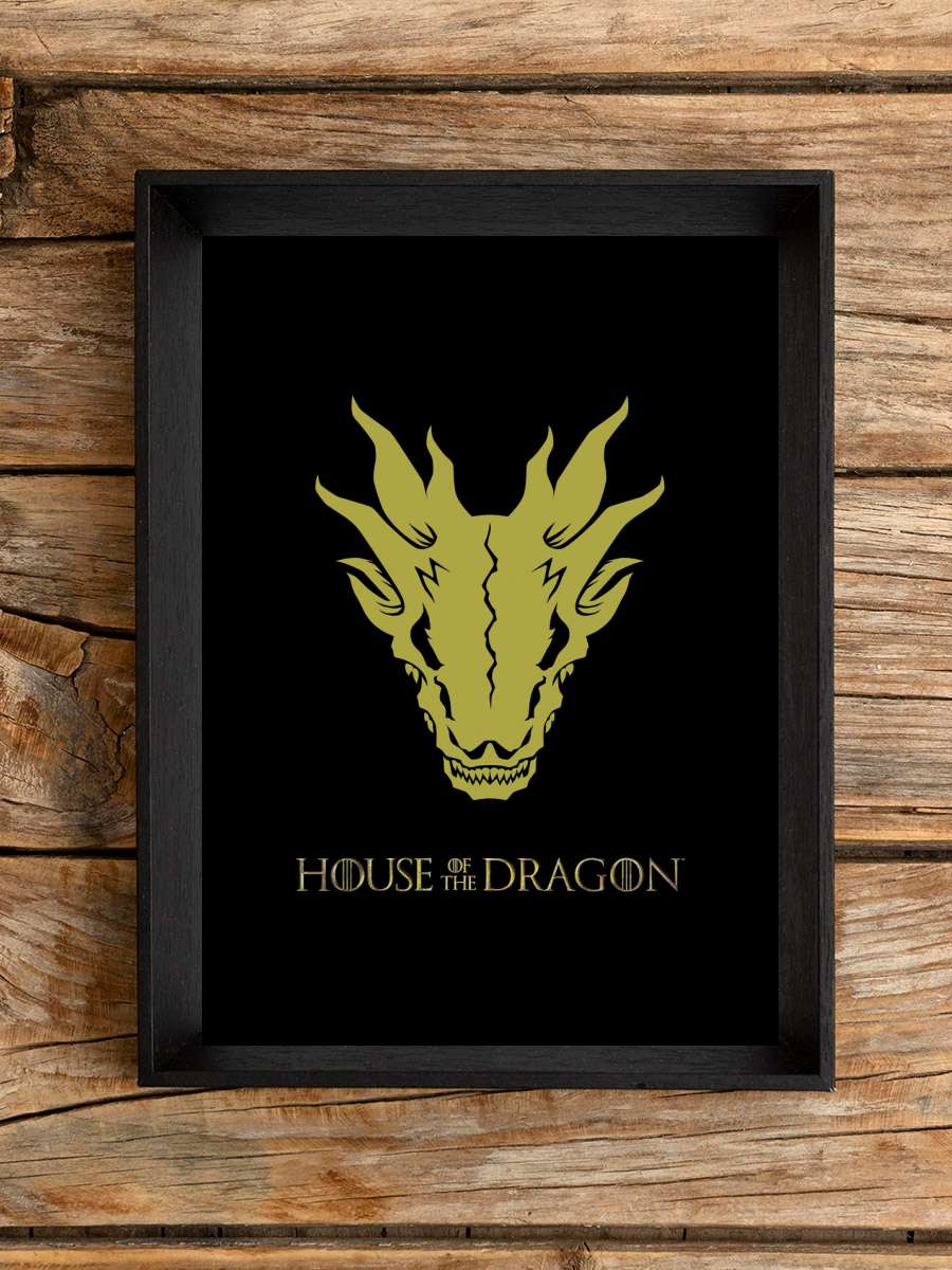 House of Dragon - Golden Film Poster Tablo Siyah Çerçeveli Yüksek Kalite Film Duvar Tablo