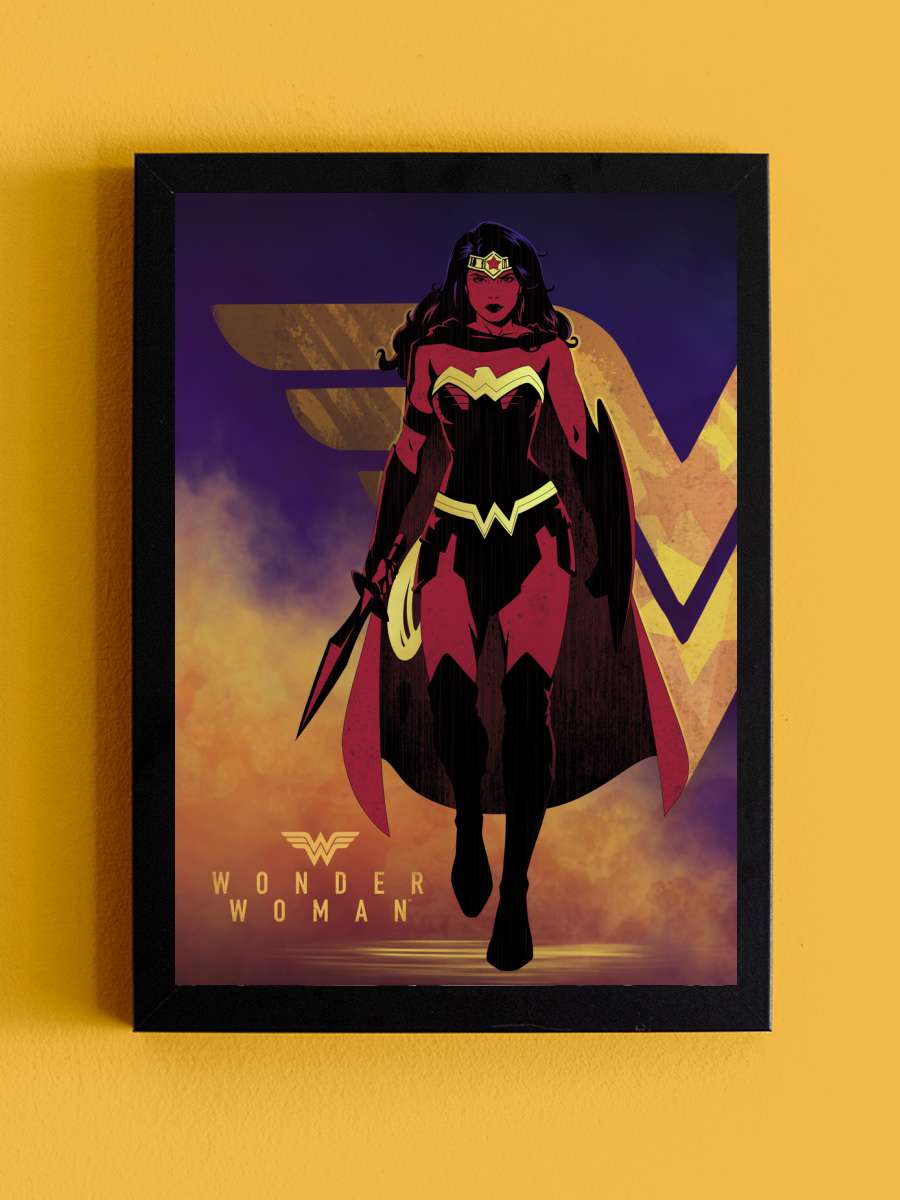 Wonder Woman - Amazon warrior Film Poster Tablo Siyah Çerçeveli Yüksek Kalite Film Duvar Tablo