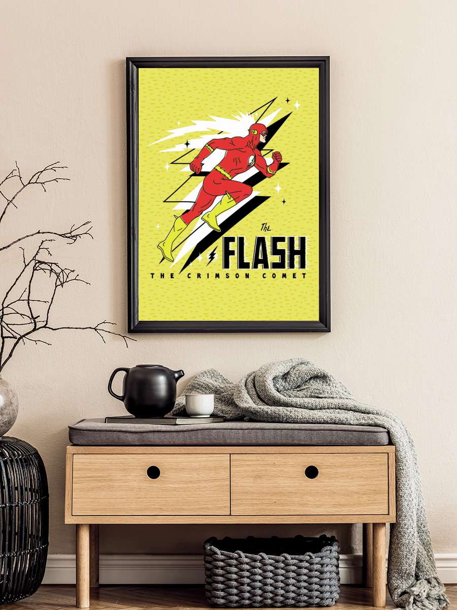 Flash - Crimson Comet Film Poster Tablo Siyah Çerçeveli Yüksek Kalite Film Duvar Tablo