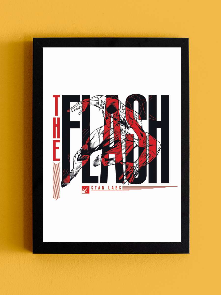 Flash - Scarlet Speedster Film Poster Tablo Siyah Çerçeveli Yüksek Kalite Film Duvar Tablo