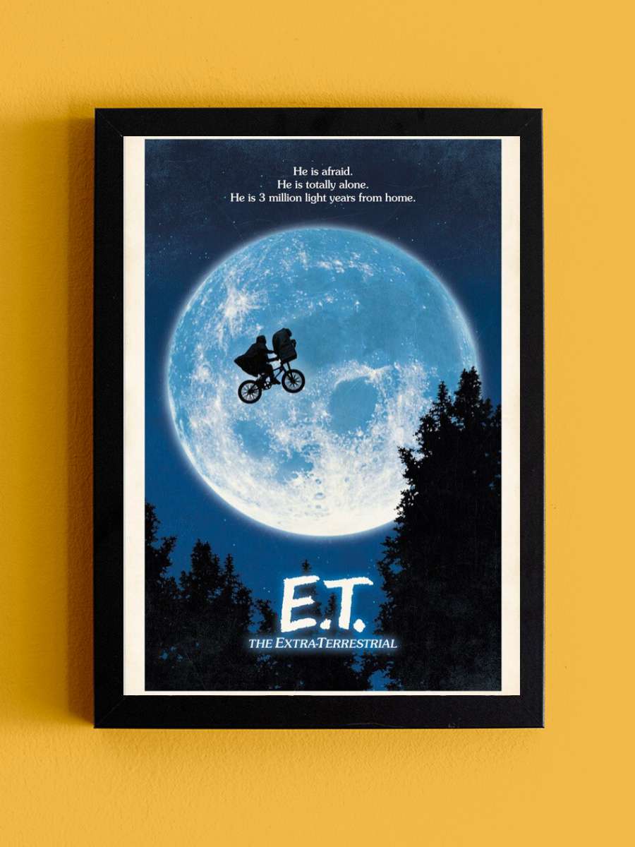 E.T. - The Extra-Terrestrial Film Poster Tablo Siyah Çerçeveli Yüksek Kalite Film Duvar Tablo