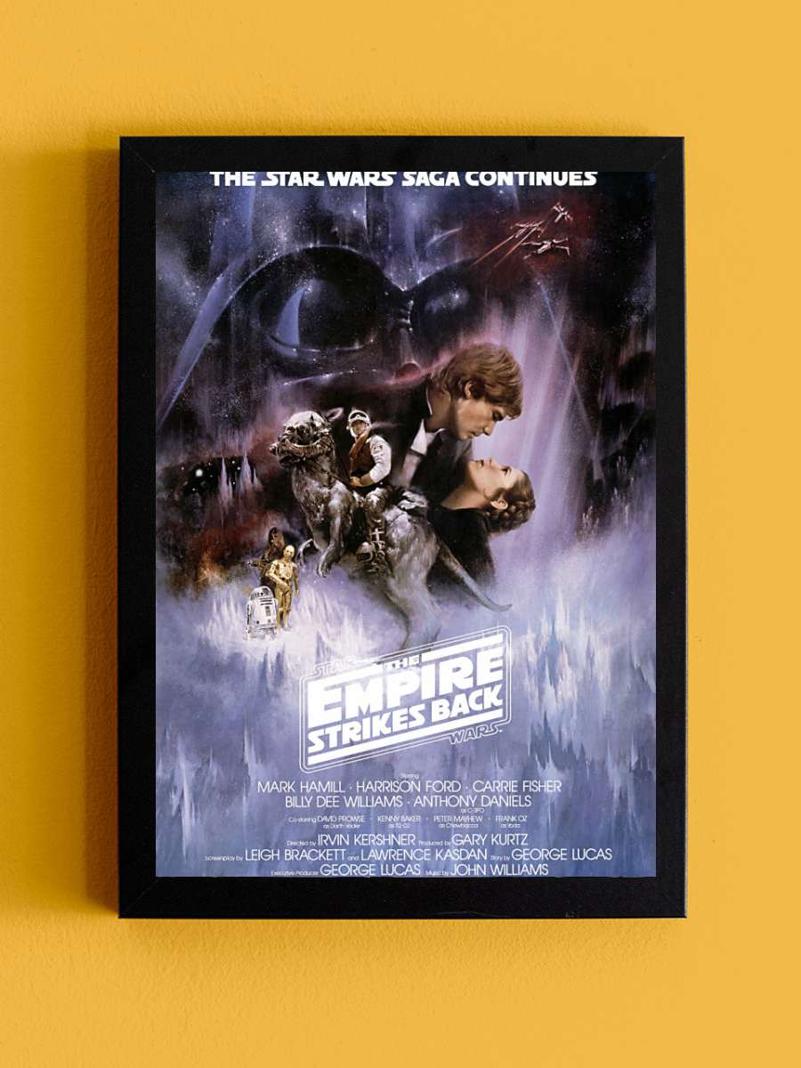 Star Wars: Episode V - The Empire Strikes Back Film Poster Tablo Siyah Çerçeveli Yüksek Kalite Film Duvar Tablo