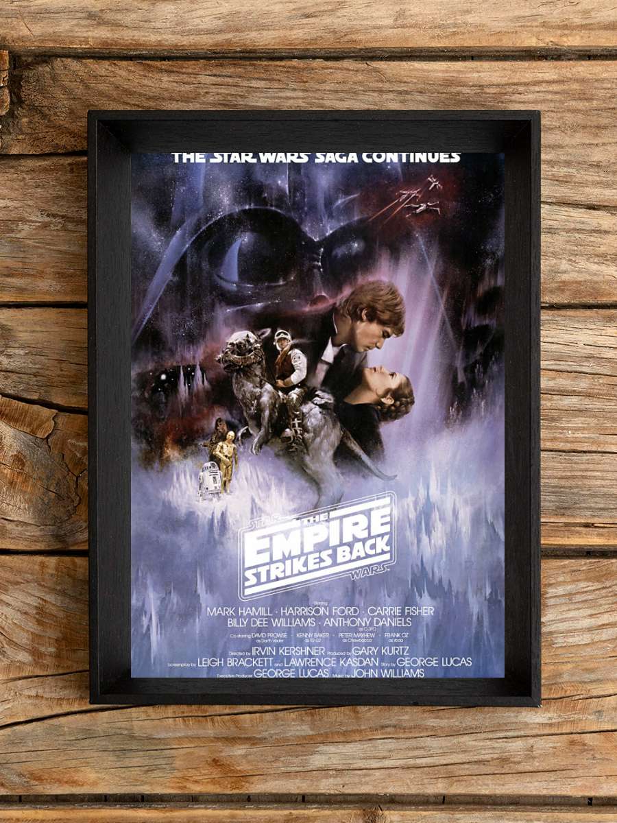 Star Wars: Episode V - The Empire Strikes Back Film Poster Tablo Siyah Çerçeveli Yüksek Kalite Film Duvar Tablo