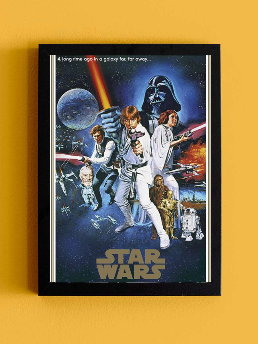 Star Wars - 40th Anniversary One Sheet Film Poster Tablo Siyah Çerçeveli Yüksek Kalite Film Duvar Tablo