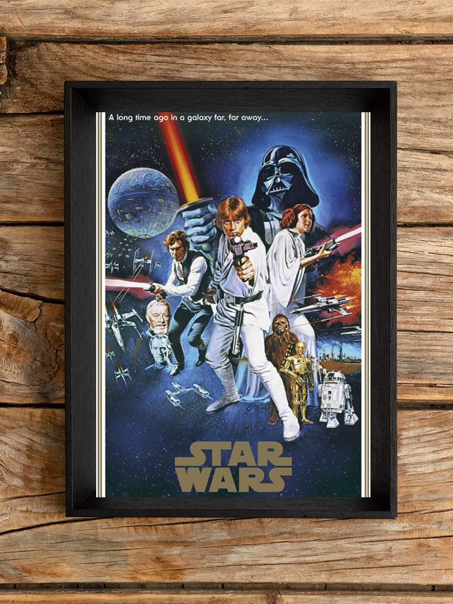 Star Wars - 40th Anniversary One Sheet Film Poster Tablo Siyah Çerçeveli Yüksek Kalite Film Duvar Tablo