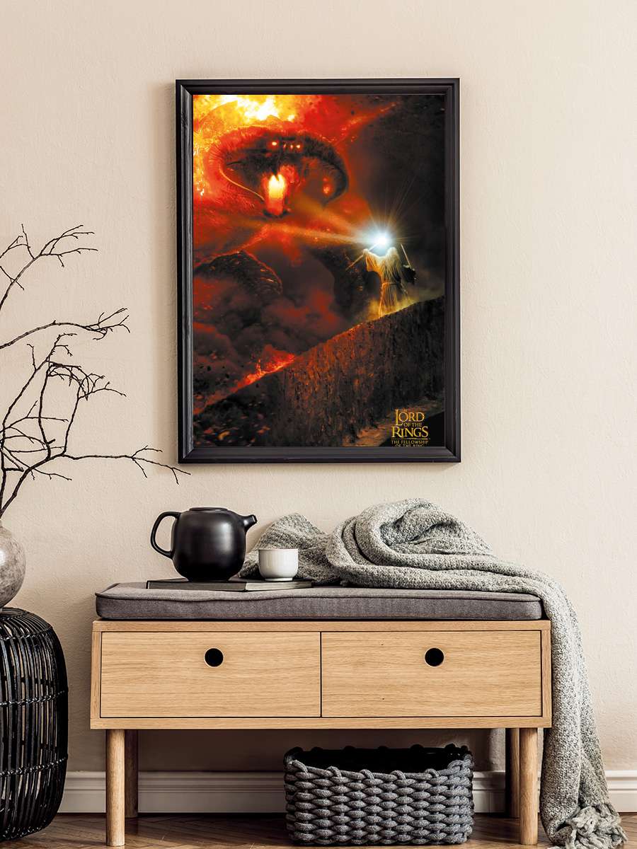 Lord of the Rings - Balrog Film Poster Tablo Siyah Çerçeveli Yüksek Kalite Film Duvar Tablo