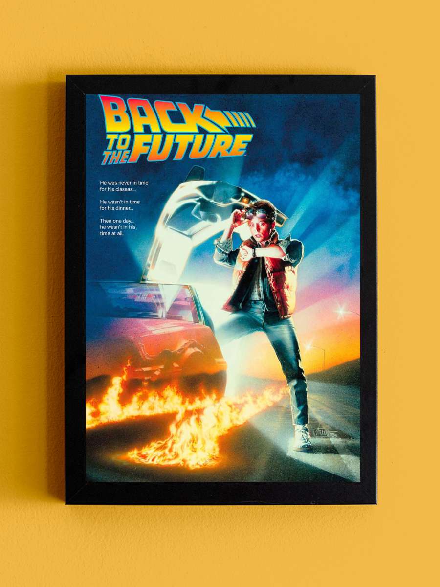 Back to the Future Film Poster Tablo Siyah Çerçeveli Yüksek Kalite Film Duvar Tablo