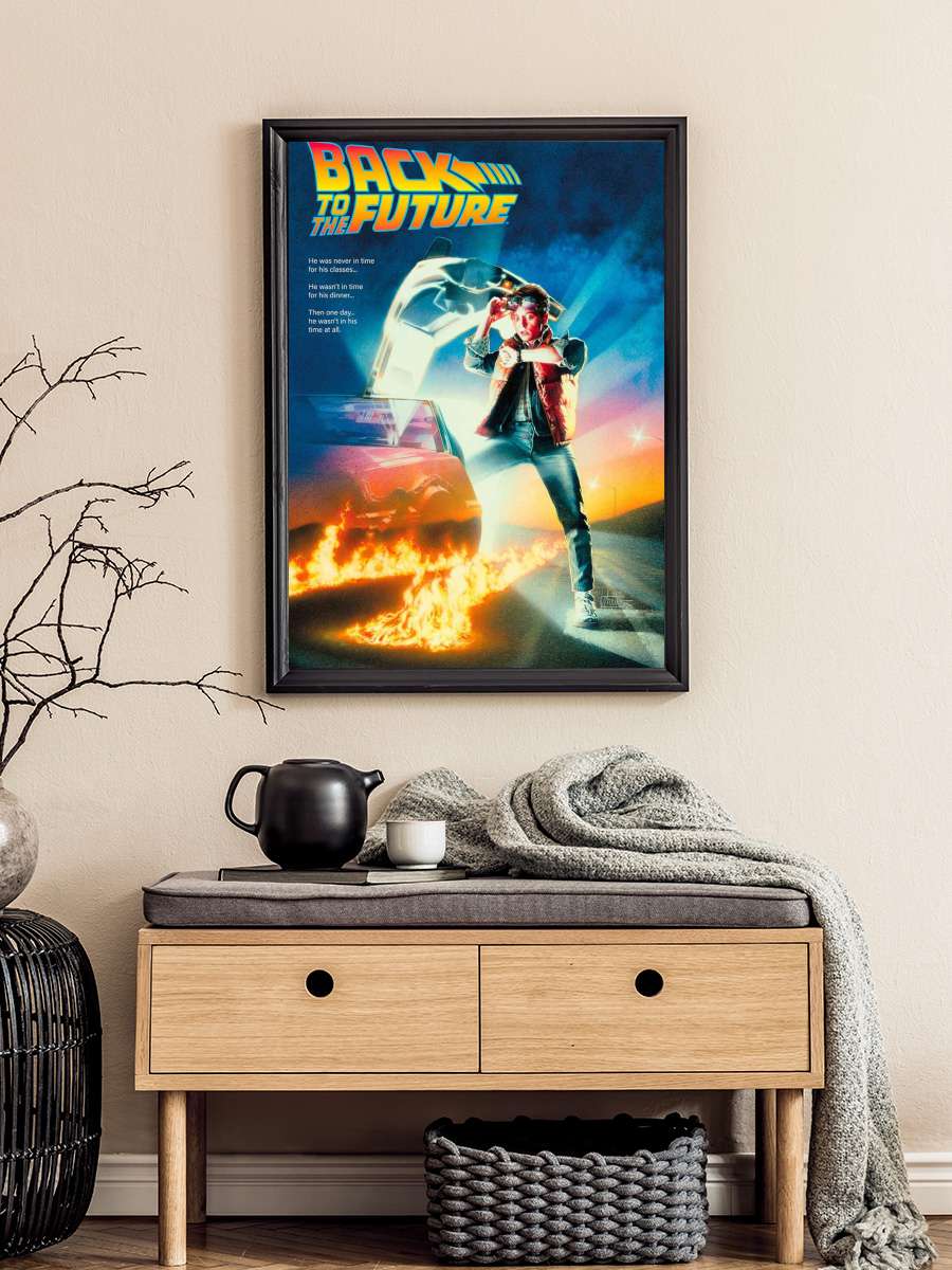 Back to the Future Film Poster Tablo Siyah Çerçeveli Yüksek Kalite Film Duvar Tablo