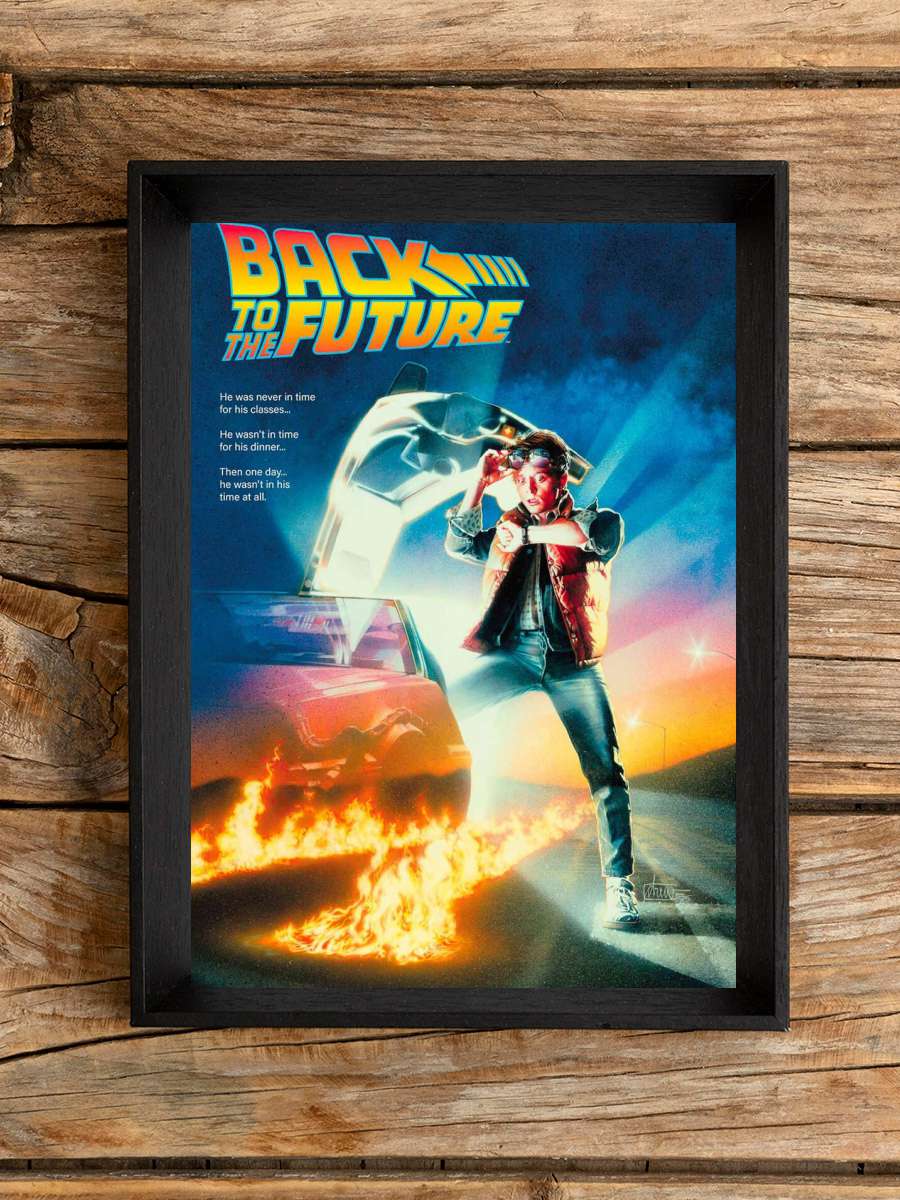 Back to the Future Film Poster Tablo Siyah Çerçeveli Yüksek Kalite Film Duvar Tablo