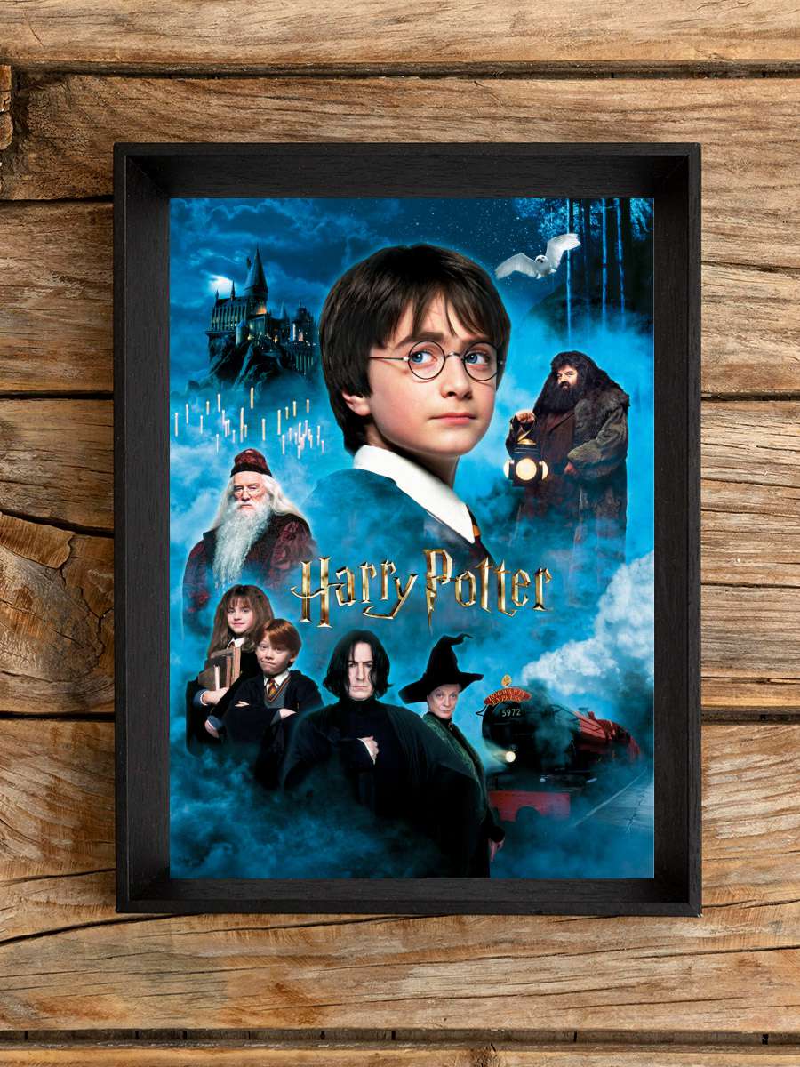 Harry Potter - Philosopher's Stone Film Poster Tablo Siyah Çerçeveli Yüksek Kalite Film Duvar Tablo