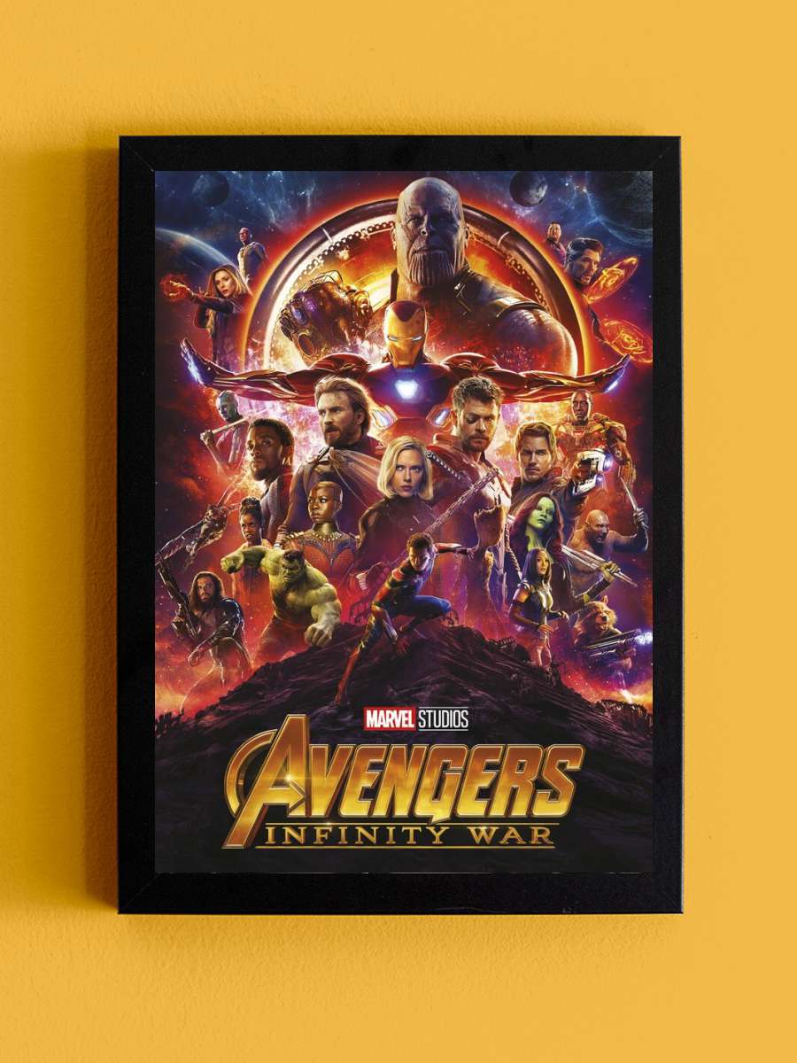 Avengers Infinity War Film Poster Tablo Siyah Çerçeveli Yüksek Kalite Film Duvar Tablo