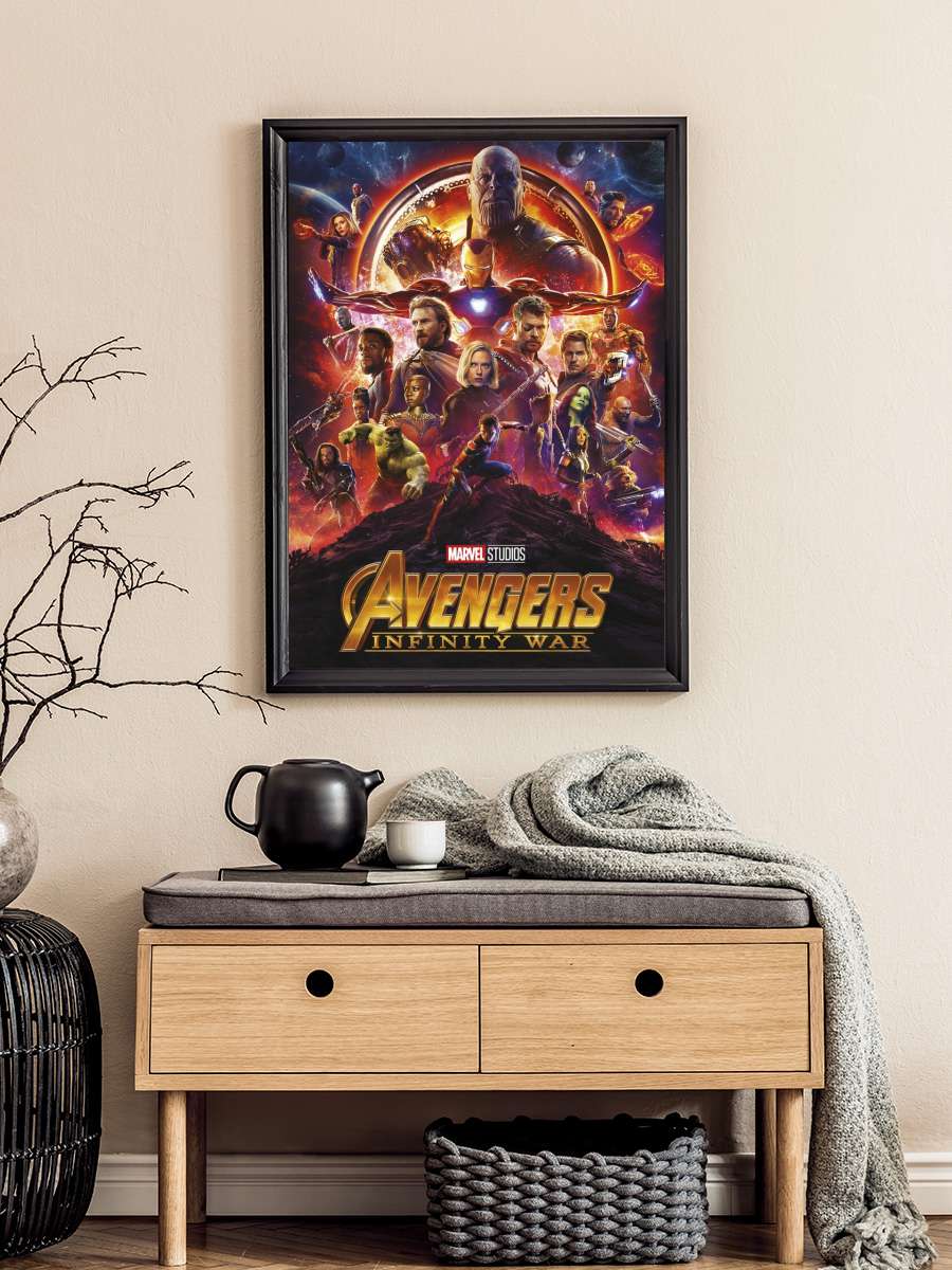 Avengers Infinity War Film Poster Tablo Siyah Çerçeveli Yüksek Kalite Film Duvar Tablo